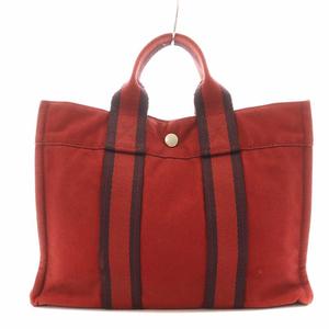 エルメス HERMES フールトゥPM ハンドバッグ キャンバス 赤 レッド /AN1 ■GY35 ■OH ■MT レディース