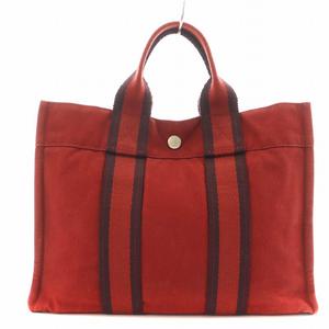 エルメス HERMES フールトゥPM ハンドバッグ キャンバス 赤 レッド /AN1 ■GY35 ■OH ■MT レディース