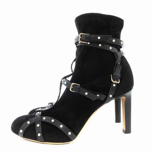 ジミーチュウ JIMMY CHOO BRIANNA ショートブーツ スタッズ ハイヒール 37.5 24.5㎝ 黒 ブラック /AE ■GY19 レディース