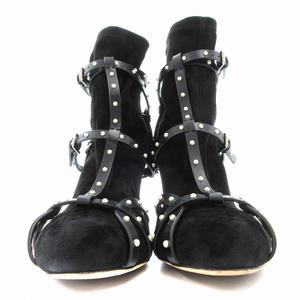 ジミーチュウ JIMMY CHOO BRIANNA ショートブーツ スタッズ ハイヒール 37.5 24.5㎝ 黒 ブラック /AE ■GY19 レディース
