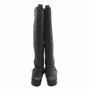 ジミーチュウ JIMMY CHOO ロングブーツ シューズ サイドジップ スエード 36.5 23.5cm グレー /HO ■GY19 レディース