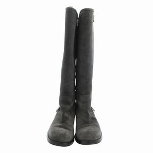 ジミーチュウ JIMMY CHOO ロングブーツ シューズ サイドジップ スエード 36.5 23.5cm グレー /HO ■GY19 レディース