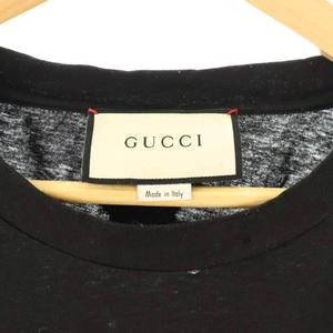 グッチ GUCCI Tシャツ カットソー 半袖 シェリーライン ヴィンテージロゴ プリント オーバーサイズ 刺繍 ブラック 黒 /DO ■GY19 メンズ