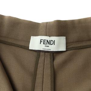 フェンディ FENDI ワイドパンツ スラックス ジップフライ ロゴ モヘヤ  