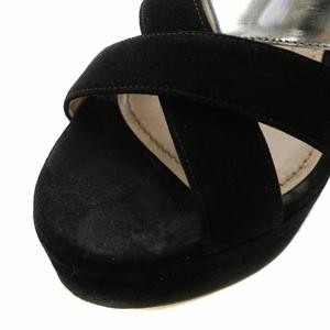 ミュウミュウ miumiu サンダル スエード レザー オープントゥ チャン  