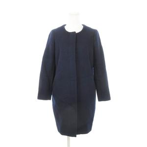 ドゥーズィエムクラス DEUXIEME CLASSE STANDARD SUPPLY ノーカラーコート 比翼 ウール 36 S 紺 ネイビー /AH16 ■GY19 レディース