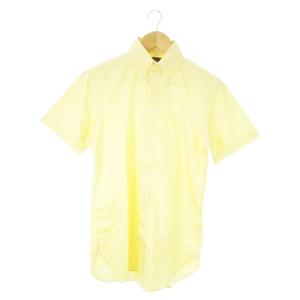 ラルフローレン RALPH LAUREN NON-IRON ワイシャツ Yシャツ ボタンダウン 半袖 コットン ポニーロゴ刺繍 14.5 S 黄 イエロー /AO16 ■GY44 メンズ