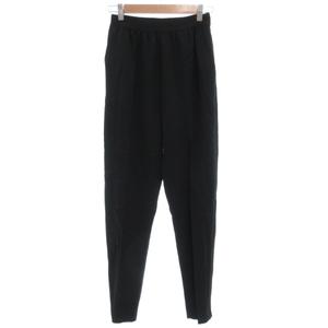 セリーヌ CELINE フィービー期 テーパードイージーパンツ 裾ジップ パイピング ストレッチ 34 黒 ブラック 1J69/3060 /GV ■GY19 レディース