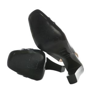 エルメス HERMES パンプス エナメル スクエアトゥ ハイヒール スリング