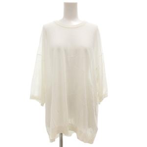 チノ CINOH 25SS コットン ビッグ ニット Tシャツ COTTON BIG KNIT T-SHIRT カットソー 七分袖 38 白 ホワイト 25SKN008 /GV ■GY19 レディース