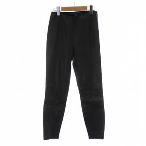 ラルフローレン RALPH LAUREN ラムレザーパンツ 4 黒 ブラック ストレート ロング丈 ボトムス  /PP ■GY19 レディース