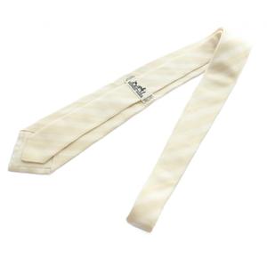 エルメス HERMES ネクタイ 絹 シルク ストライプ Hロゴ レギュラータイ ベージュ ■GY03 /MQ ■OH メンズ