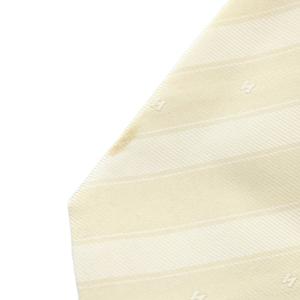 エルメス HERMES ネクタイ 絹 シルク ストライプ Hロゴ レギュラータイ ベージュ ■GY03 /MQ ■OH メンズ