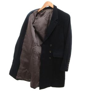 シャリーフ SHAREEF チェスターコート ロング 1 紺 ネイビー ウール カシミヤ メルトン ダブルボタン /JS ■GY03 メンズ