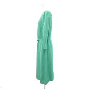 プラダ PRADA ワンピース 絹 シルク ひざ丈 七分袖 ベルト 40 緑 グリーン /JS ■GY19 レディース