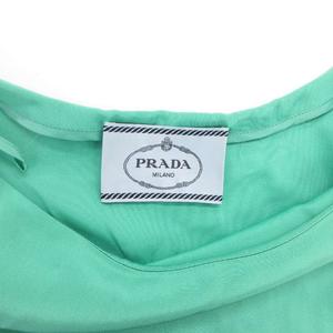 プラダ PRADA ワンピース 絹 シルク ひざ丈 七分袖 ベルト 40 緑 グリーン /JS ■GY19 レディース