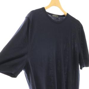 プラダ PRADA サマーニット セーター 半袖 ウール 52 ダークネイビー /ES ■GY19 メンズ