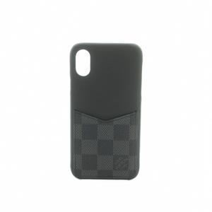 ルイヴィトン LOUIS VUITTON iPhoneX/Xs用 スマホケース ダミエグラフィット柄 ポケット付き 黒 /MI ■OH ■GY19 その他