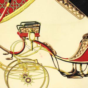 エルメス HERMES カレ90 LA PERRIERE スカーフ シルク 絹 ベージュ 赤 レッド /AN56 ■GY04 ■OH レディース