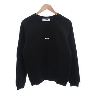 エムエスジーエム MSGM スウェット トレーナー XS 黒 ブラック ロゴプリント クルーネック 長袖 2740MM69 /TL ■GY12 メンズ