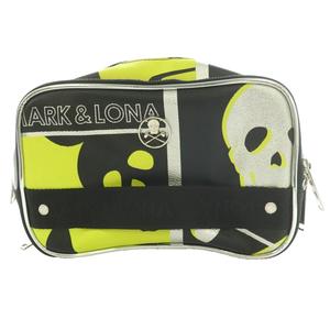 マーク＆ロナ MARK&LONA アイアンスカルロゴ セカンドバッグ ポーチ ドクロ柄 マルチカラー 黒 ブラック シルバーカラー /SS ■OS ■GY01 レディース