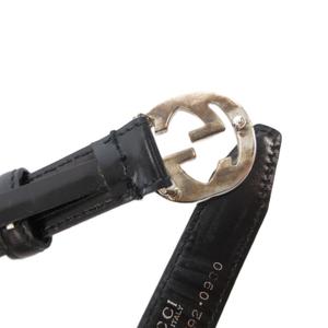 グッチ GUCCI ベルト インターロッキング GGロゴ レザー 黒 ブラック /FF ■GY19 レディース