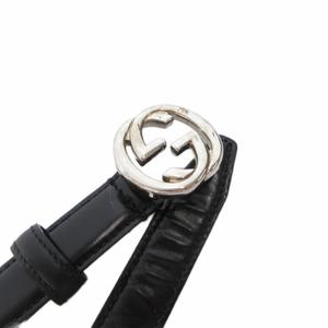 グッチ GUCCI ベルト インターロッキング GGロゴ レザー 黒 ブラック /FF ■GY19 レディース