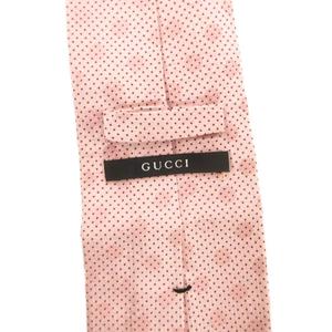 グッチ GUCCI 美品 ネクタイ ワイドタイ 絹 シルク ドット ピンク /JS ■GY19 メンズ