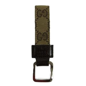 グッチ GUCCI キーホルダー キーリング GGキャンバス レザー 総柄 ロゴ ベージュ 茶色 ブラウン 199919・479292 /XZ ■GY64 メンズ レディース