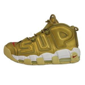 ナイキ NIKE × シュプリーム Supreme エアモアアップテンポ メタリックゴールド Air More Uptempo Metallic Gold スニーカー レザー ハイカット US9 27cm ゴールド色 902290-700 /XZ ■GY19 メンズ