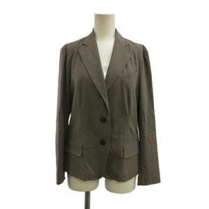 グッチ GUCCI テーラードジャケット 上着 ウール 42 グレージュ 無地 ノッチドラペル 長袖 207-1116-4922 /PP ■GY19 レディース