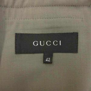 グッチ GUCCI テーラードジャケット 上着 ウール 42 グレージュ 無地 ノッチドラペル 長袖 207-1116-4922 /PP ■GY19 レディース