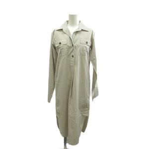メゾンマルジェラ 4 Maison Margiela 4 シャツワンピース コットン 36 グレー ミモレ丈 無地 長袖 S31CT0656 /YU ■GY69 レディース