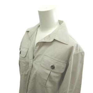 メゾンマルジェラ 4 Maison Margiela 4 シャツワンピース コットン 36 グレー ミモレ丈 無地 長袖 S31CT0656 /YU ■GY69 レディース