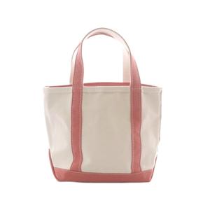 エルエルビーン L.L.BEAN ZIP-TOP BOAT AND TOTE トートバッグ ハンドバッグ 白 ホワイト ピンク キャンバス /RI ■OS ■G レディース