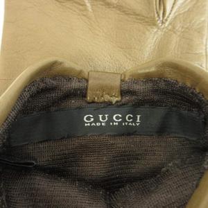 グッチ GUCCI 手袋 グローブ 5本指 羊革 ラムレザー リボン インターロッキングG ハート チャーム付き 7 茶色 ブラウン /XZ ■GY19 レディース