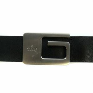 GUCCI✨グッチ　レザーベルト　ブラック　シルバー　Gロゴバックル　レディース GUCCI グッチ 476342 AP0WT ベルト レディース ファッション小物
