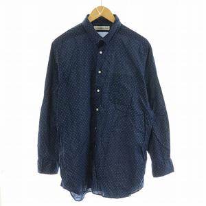 インディビジュアライズドシャツ INDIVIDUALIZED SHIRTS USA製 シャツ カジュアルシャツ 長袖 コットン ドット 水玉 紺 ネイビー ■GY18 /MW メンズ