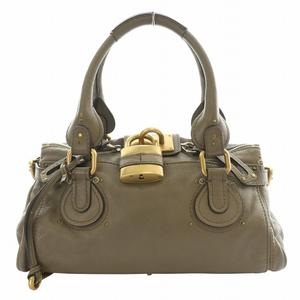 Chloe クロエ パディントン ハンドバッグ 南京錠レザー ブラウン 茶色