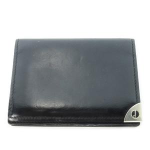 ダンヒル dunhill カードケース 名刺入れ 二つ折り レザー 本革 メタルロゴ 黒 ブラック /CK21 ■GY18 メンズ