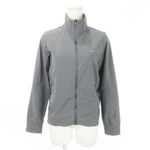 ナイキ NIKE ジャケット ウインドブレーカー スタンドカラー ジップアップ ストレッチ 裏地メッシュ ロゴ スポーツ S グレー /AO12 ■GY18 レディース