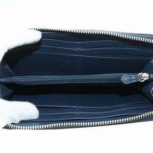 コーチ COACH ホース アンド キャリッジ プリント スリム アコーディオン 長財布 PVC レザー ラウンドファスナー 総柄 ロゴ 青 ブルー A2048 /XZ ■GY13 メンズ レディース