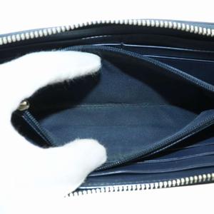 コーチ COACH ホース アンド キャリッジ プリント スリム アコーディオン 長財布 PVC レザー ラウンドファスナー 総柄 ロゴ 青 ブルー A2048 /XZ ■GY13 メンズ レディース