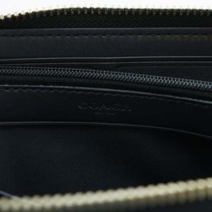 コーチ COACH ホース アンド キャリッジ プリント スリム アコーディオン 長財布 PVC レザー ラウンドファスナー 総柄 ロゴ 青 ブルー A2048 /XZ ■GY13 メンズ レディース