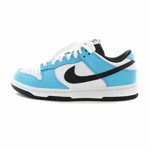 未使用品 ナイキ NIKE ダンク ロー Dunk Low スニーカー タグ付き シューズ 靴 レザー ロゴ US7.5 24.5cm 白 ホワイト 青 ブルー ■GY18 /MQ レディース