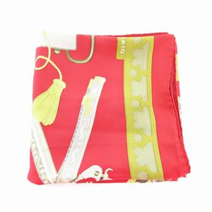 エルメス HERMES 美品 カレ90 DAIANE ダイアン 銃 スカーフ 総柄 大判 赤 レッド 黄 イエロー /AE ■GY11 レディース