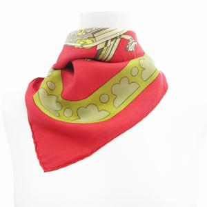 エルメス HERMES 美品 カレ90 DAIANE ダイアン 銃 スカーフ 総柄 大判 赤 レッド 黄 イエロー /AE ■GY11 レディース
