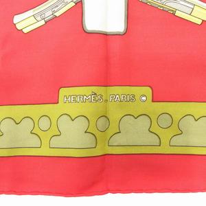 エルメス HERMES 美品 カレ90 DAIANE ダイアン 銃 スカーフ 総柄 大判 赤 レッド 黄 イエロー /AE ■GY11 レディース