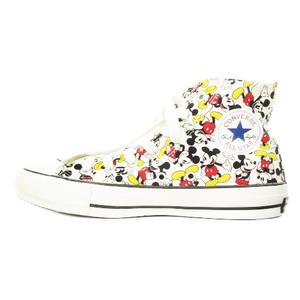コンバース CONVERSE オールスター 100周年記念モデル ALL STAR 100 MICKEY MOUSE PT HI ハイカットスニーカー ミッキーマウス 総柄 24.5cm 白 ホワイト 1CK589 /AH4 レディース
