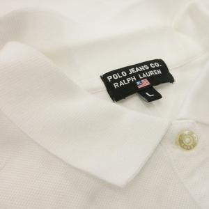 ポロジーンズ ラルフローレン POLO JEANS ポロシャツ 鹿の子 半袖 コットン ロゴワッペン L 白 ホワイト /MN15 ■GY11 レディース